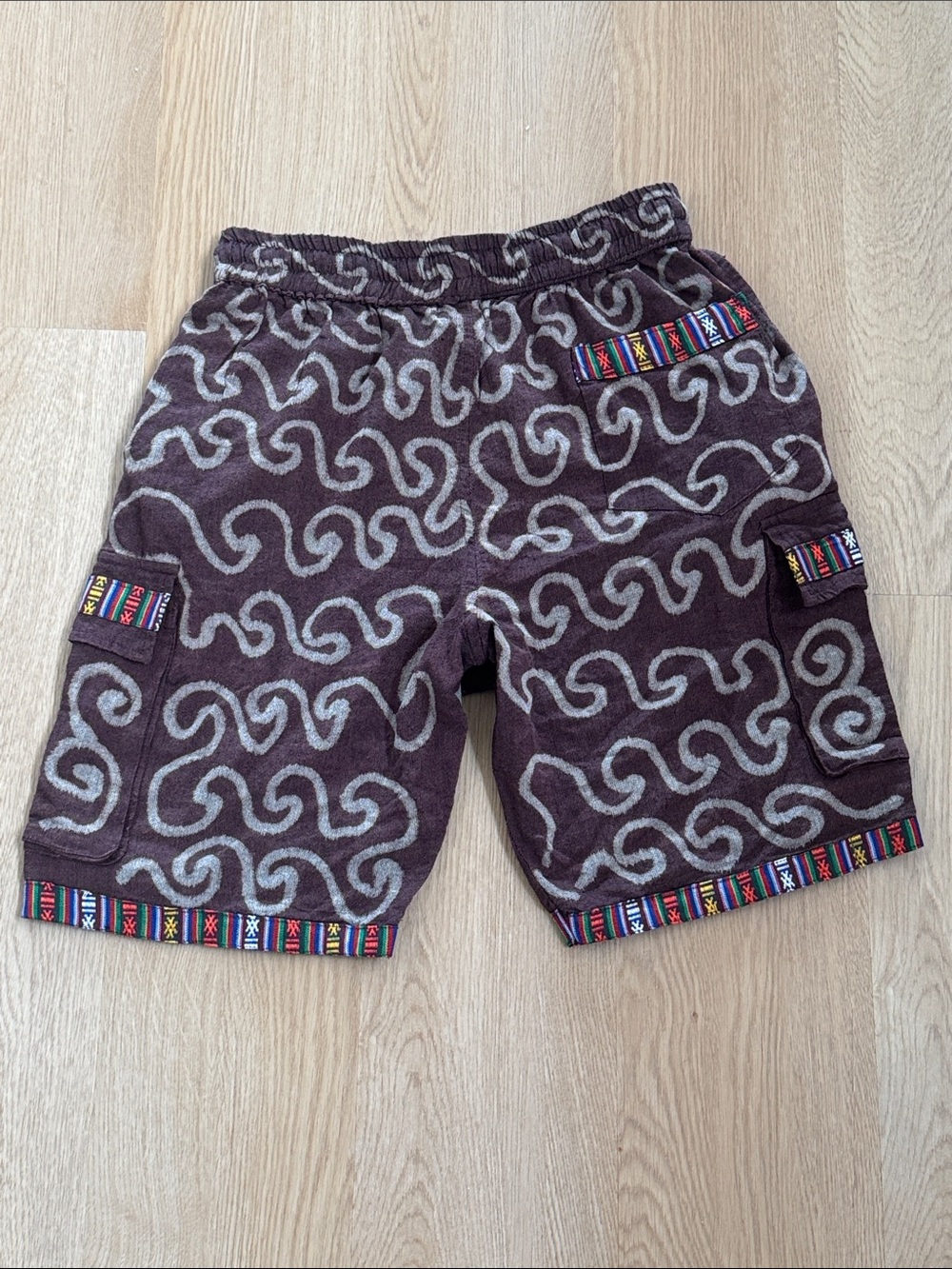 Rising International 100% Cotton Cut Work Trim Drawstring Half Pant Cargo Shorts - Picture 6 of 6